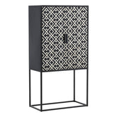 Rome Black and White Bar Cabinet